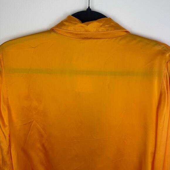 NWT Aritzia Womens Long Sleeve Button-Up Tie-Front Tuscan Sun Orange Top Small - Picture 7 of 14